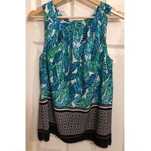 Rafaella Weekend • M • Tank w/Pom-Pom Fringe Hem